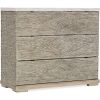 Contemporary 3-Drawer Accent Chest with Marble Top