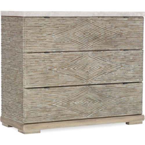 Contemporary 3-Drawer Accent Chest with Marble Top