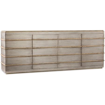 Metal Entertainment Credenza with Adjustable Shelves