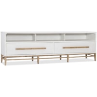 Contemporary 2-Drawer Low Entertainment Console with Removable Back Panel