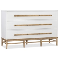 Three-Drawer Chest with Wooden Bar Pulls