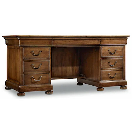 Executive Desk with 2 Locking File Drawers