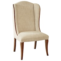 Upholstered Host Chair with Wing Back