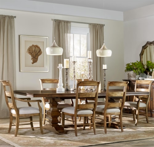 7 Piece Dining Set with Ladderback Chairs