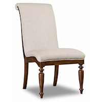 Traditional Upholstered Side Chair with Turned Legs
