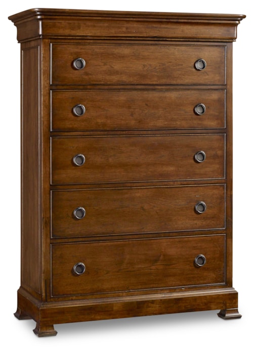 Traditional 6-Drawer Chest with Block Legs
