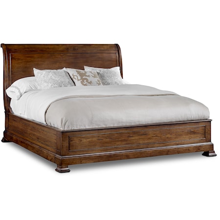 Queen Sleigh Bed with Platform Footboard