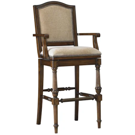 Gavin Bar Stool with Upholstered Seat & Back