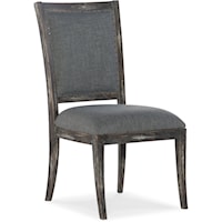 Traditional Upholstered Dining Side Chair with Splayed Legs