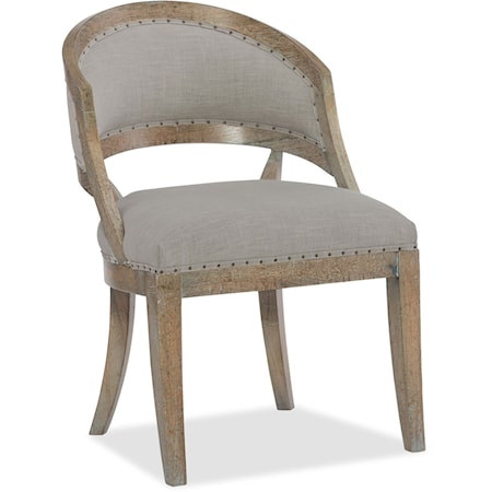 Transitional Upholstered Barrel Back Side Chair