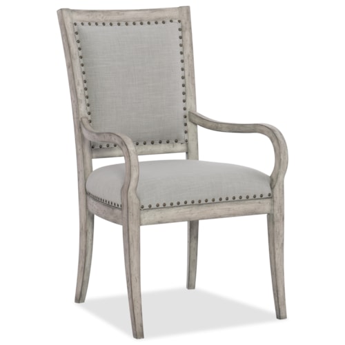 Transitional Upholstered Arm Chair with Nailhead Trim