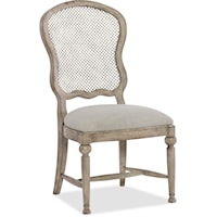 Traditional Metal Back Side Chair with Upholstered Seat