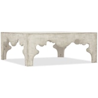 Traditional Distressed Linen Square Cocktail Table
