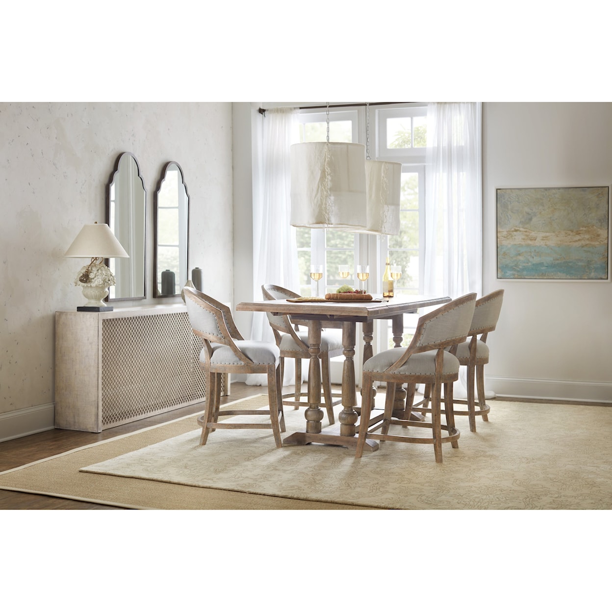 Hooker Furniture Boheme Belvue Linen Wrapped Console