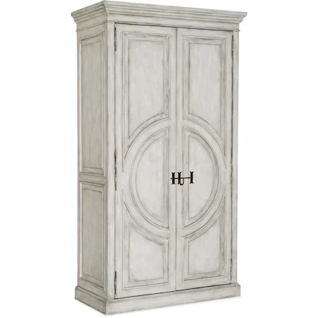 Traditional 2-Door Wardrobe with Clothes Rod