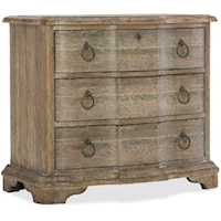 3-Drawer Nightstand with Metal Ring Pulls