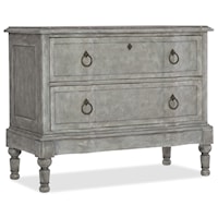 Traditional 2-Drawer Bachelors Chest with Metal Ring Pulls