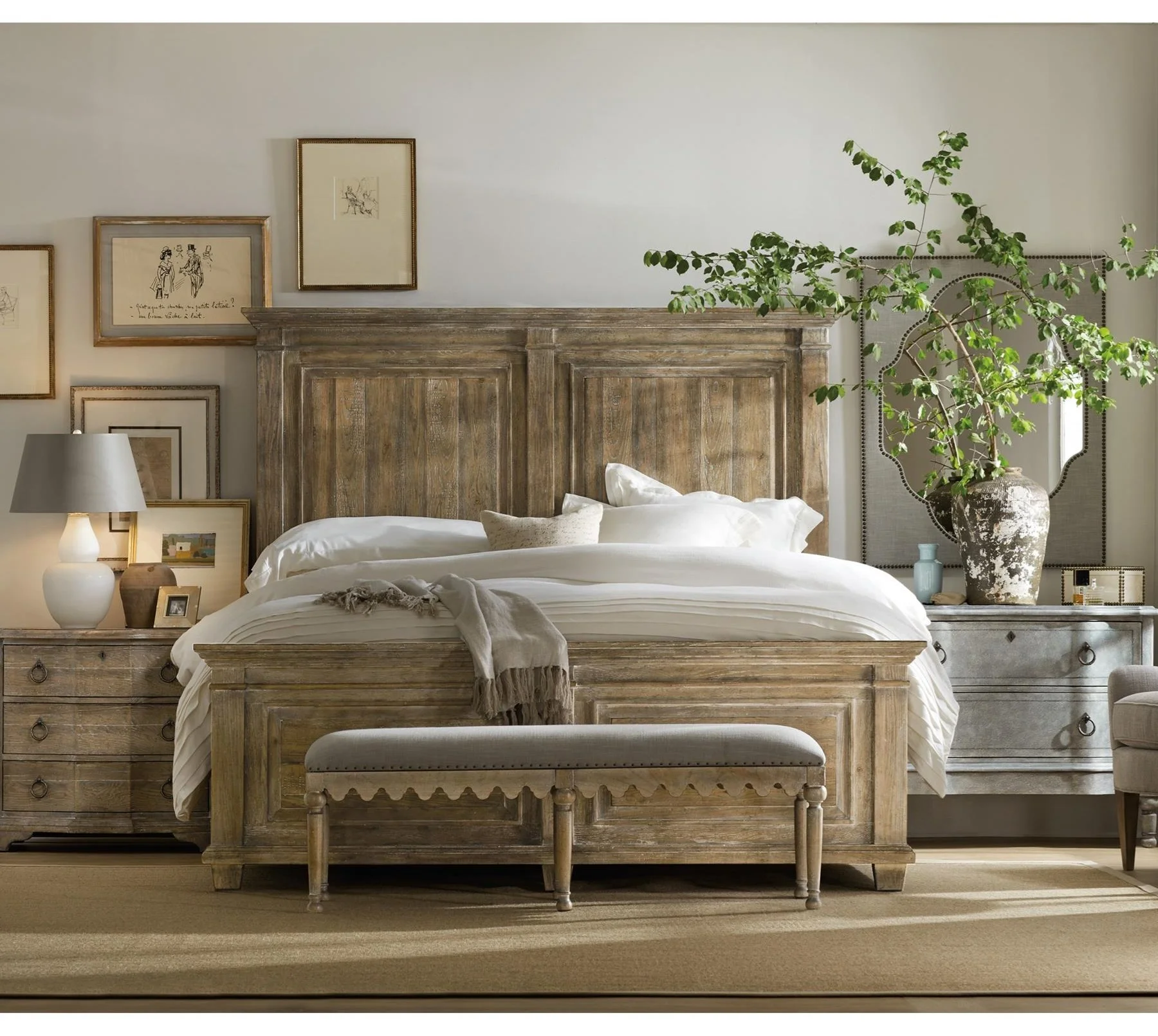 Hooker Furniture Boheme 5750-90266-MWD Laurier King Panel Bed | Belfort ...