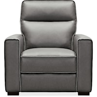 Contemporary Leather Recliner with Power Headrest