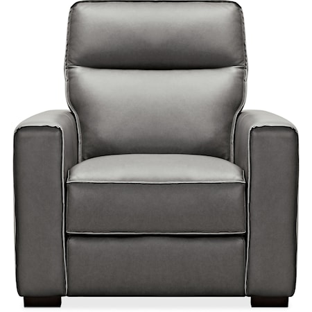 Contemporary Leather Recliner with Power Headrest