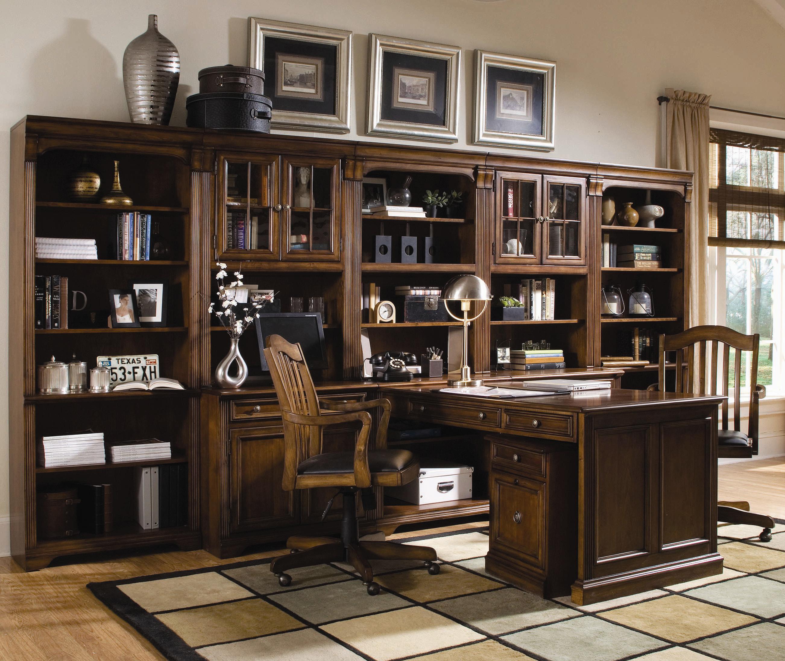 Peninsula desk hotsell with bookcase