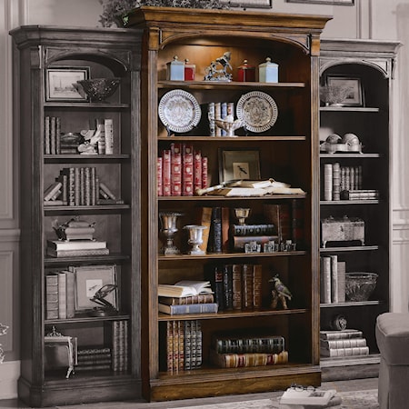 Traditional 6-Shelf Bookcase with 4 Adjustable Shelves