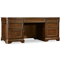Traditional 72" Executive Desk with File Drawers