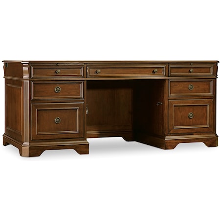 Traditional 72" Executive Desk with File Drawers