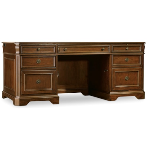 Traditional 72" Executive Desk with File Drawers