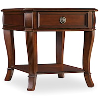Traditional Single Drawer End Table with Lower Shelf