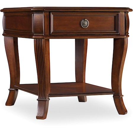 Traditional Single Drawer End Table with Lower Shelf
