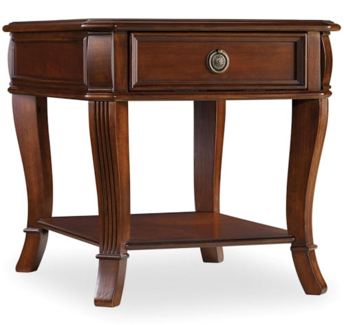 Traditional Single Drawer End Table with Lower Shelf