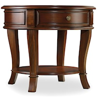 Traditional 1-Drawer Round Lamp Table