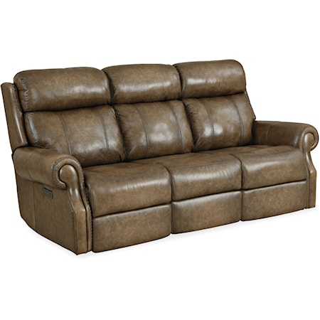 Traditional Power Reclining Sofa with Power Headrest
