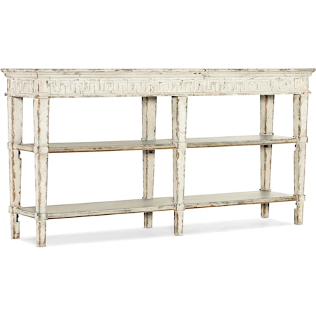 Rustic Console Table with Shelves