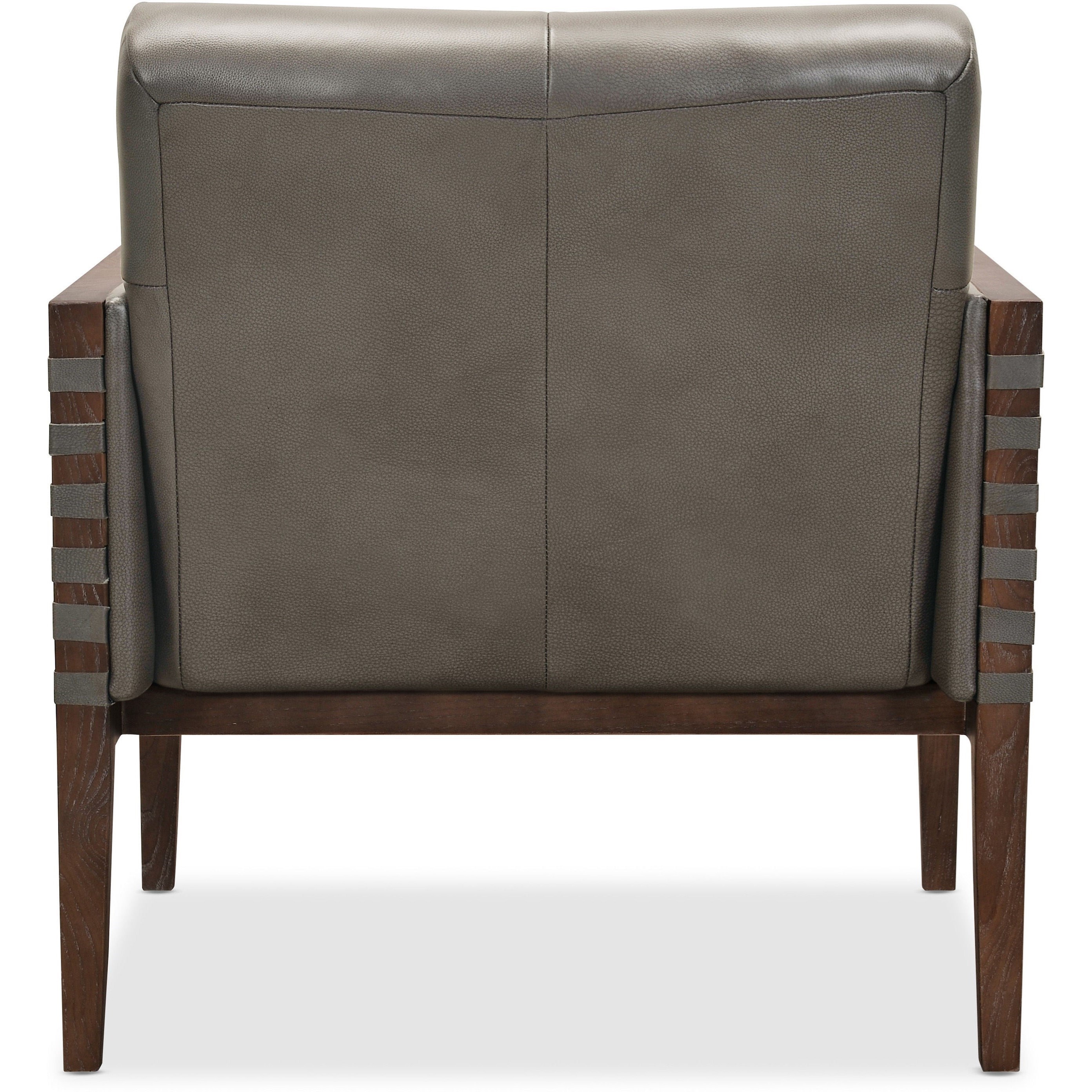Leather Club Chair with Wood Frame