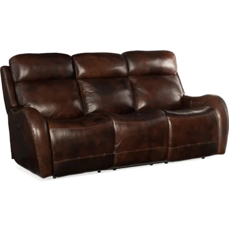 Leather Power Recliner Sofa with Power Headrest