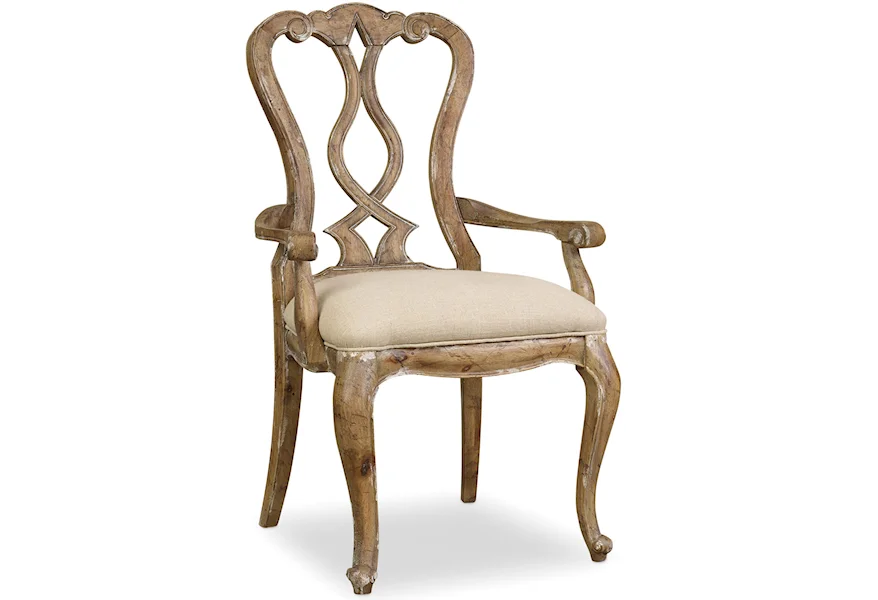 Chatelet Splatback Arm Chair by Hooker Furniture at Miller Waldrop Furniture and Decor
