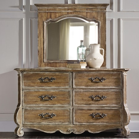 Dresser and Mirror Set