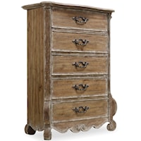 5-Drawer Chest with Scroll Legs