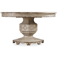 Round Dining Table with Carved Apron