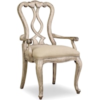 Traditional Arm Chair with Upholstered Seat