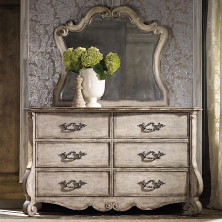 Dresser and Mirror Set