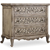 Fretwork Nightstand with 3 Drawers