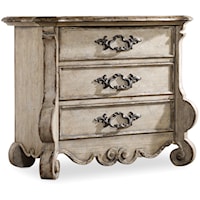 Traditional 3-Drawer Nightstand with USB Port