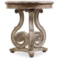 Traditional Scroll Pedestal Accent Table