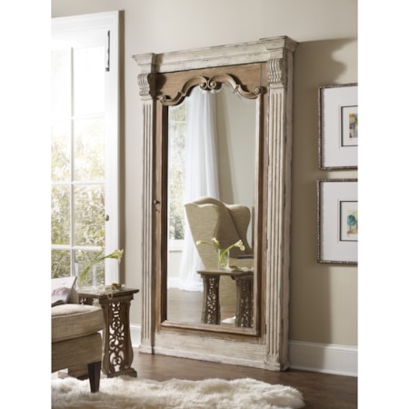 Floor Mirror with Jewelry Armoire Storage