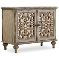 Nightstand with 2 Fretwork Doors