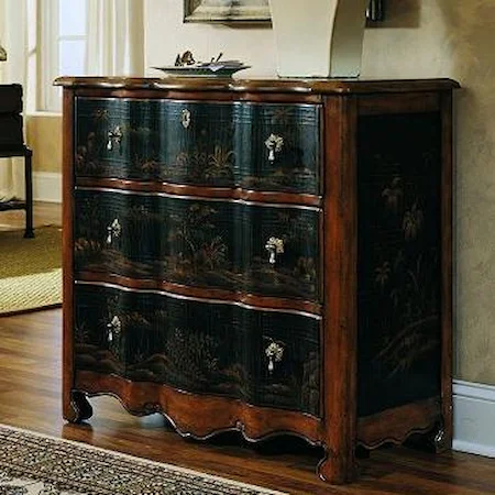 Traditional Two Tone 3 Drawer Serpentine Chest