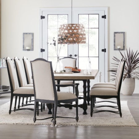 9-Piece Trestle Table and Chair Set